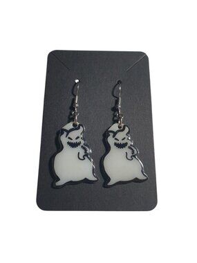 Ghost Dangle Earring Fun Halloween Jewelry Oogie Boogie Hook Lightweight Novelty